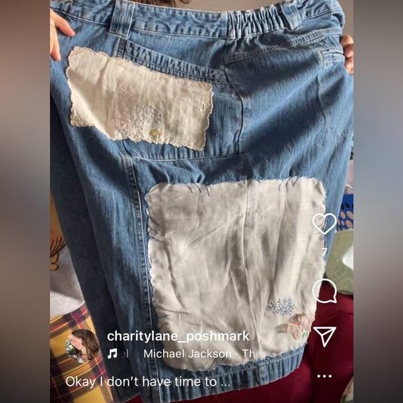 ERIKA KELLY APPAREL Patchwork Vintage Hankies & Lace Hand Sewn Denim Shorts - Picture 14 of 14